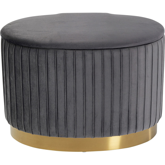 Tabouret-coffre Roma velours gris Kare Design