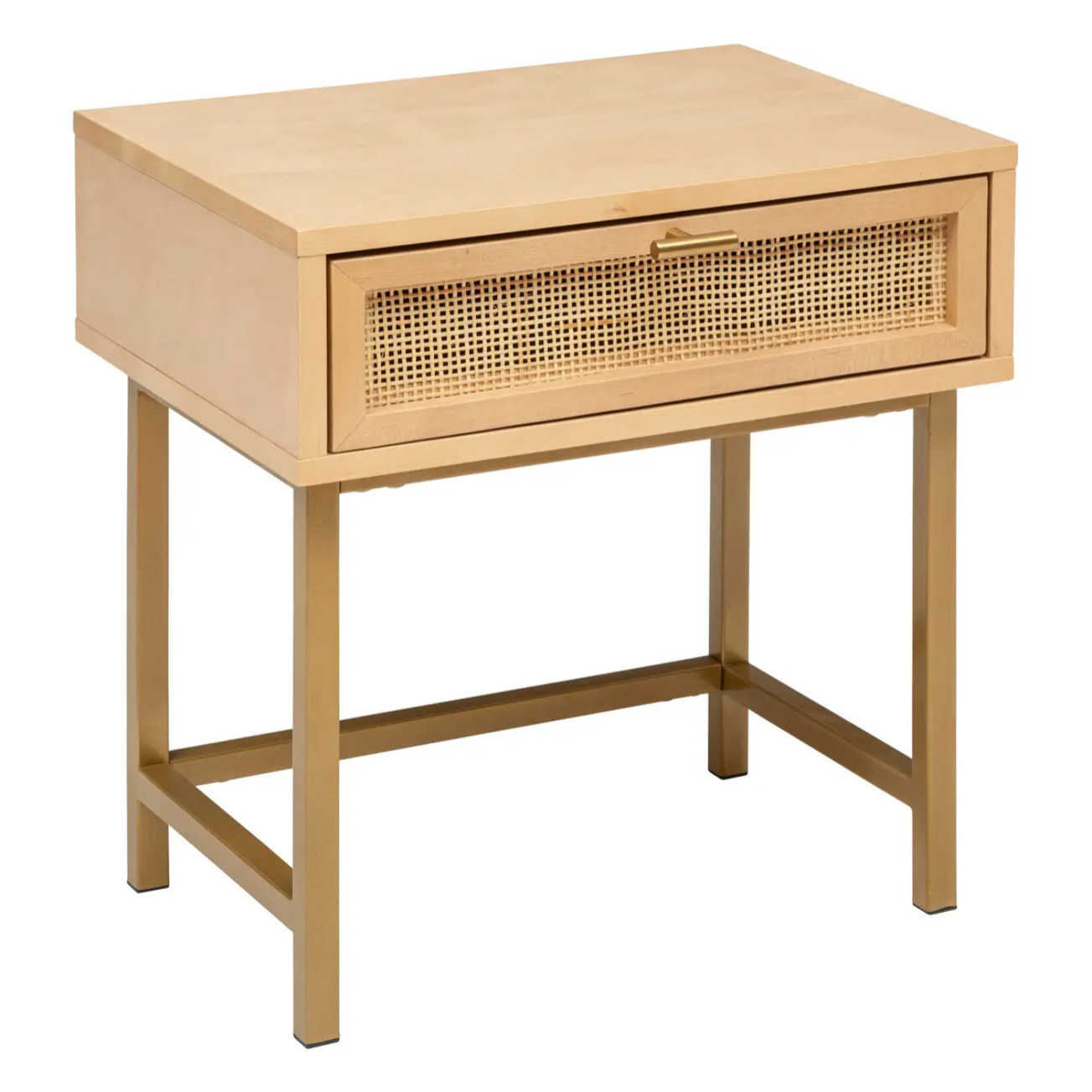 Tables de chevet "Rayo" en métal & bouleau 1 tiroir H50cm