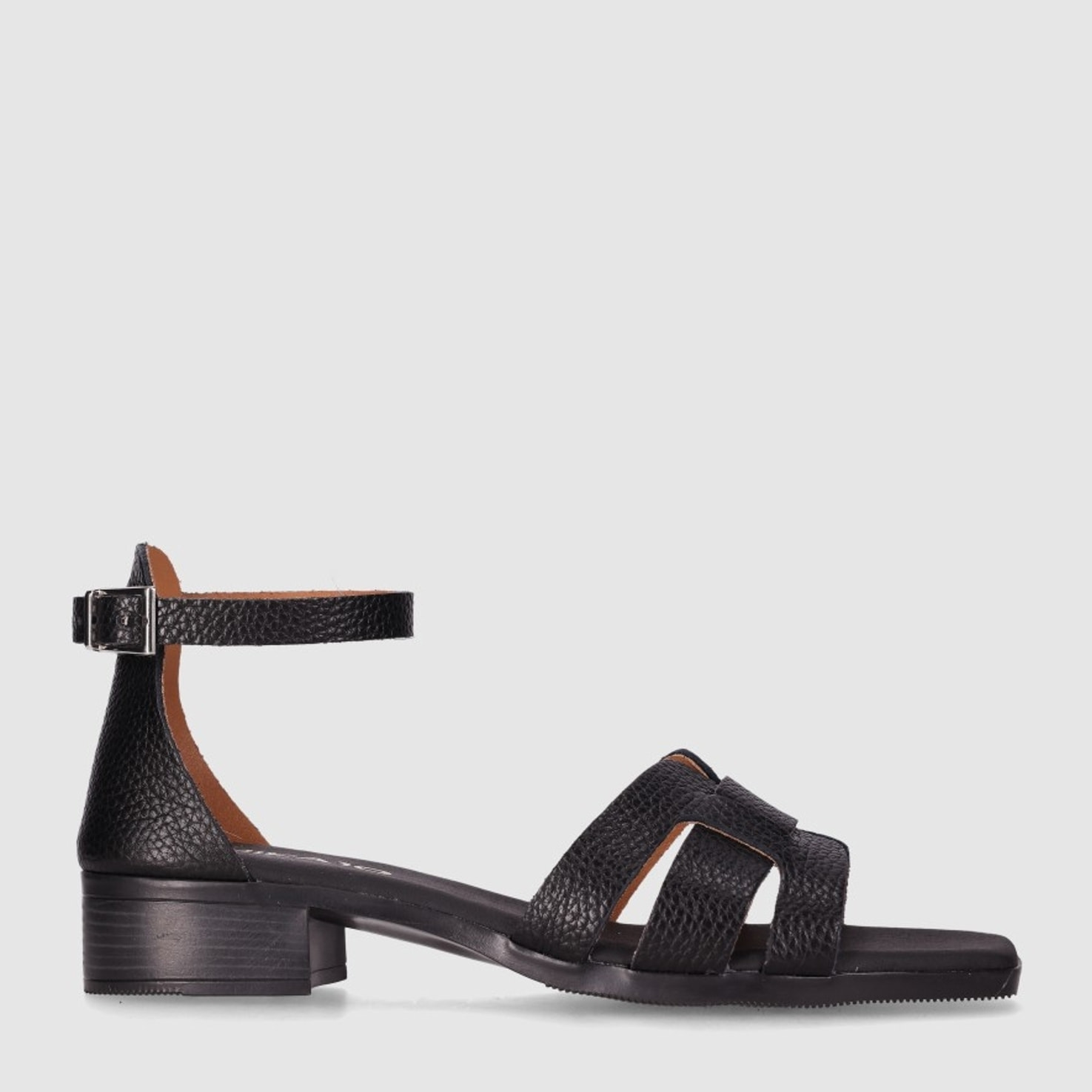 Sandalias de Piel - Negro - Tacón: 3 cm
