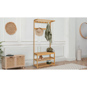 Vestiaire d'entrée range chaussures bambou Maya