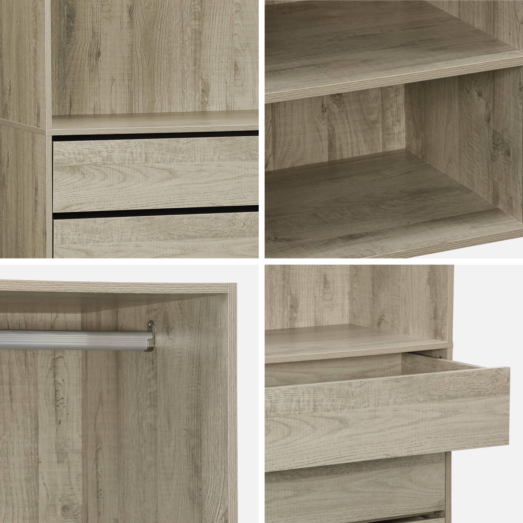 Kit dressing modulable 3 éléments MODULO. naturel. 200 x 45 x 180 cm