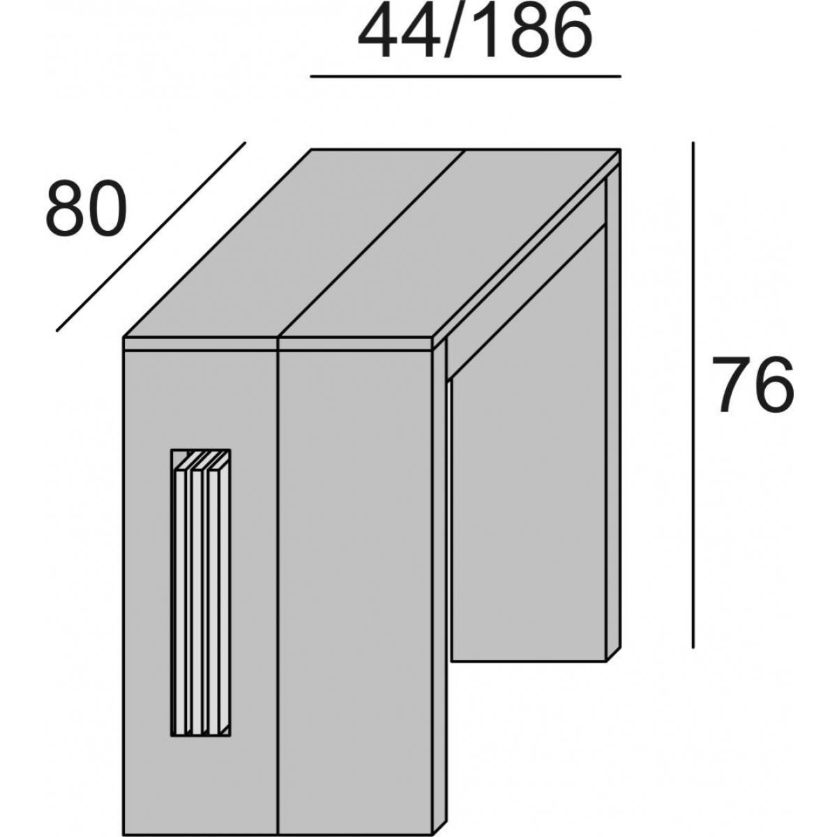 Tavolo allungabile Glicine, Tavolo da pranzo estensibile, Consolle multiuso con allunghe, 100% Made in Italy, Cm 186x80h76, Cemento