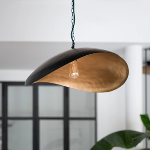 Suspension en métal noir et doré 74 cm - Pacha