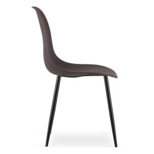 Sedia scandinava WAT color caffè con gambe nere