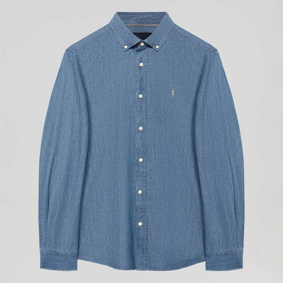 Camicia denim regular fit con logo Rigby Go