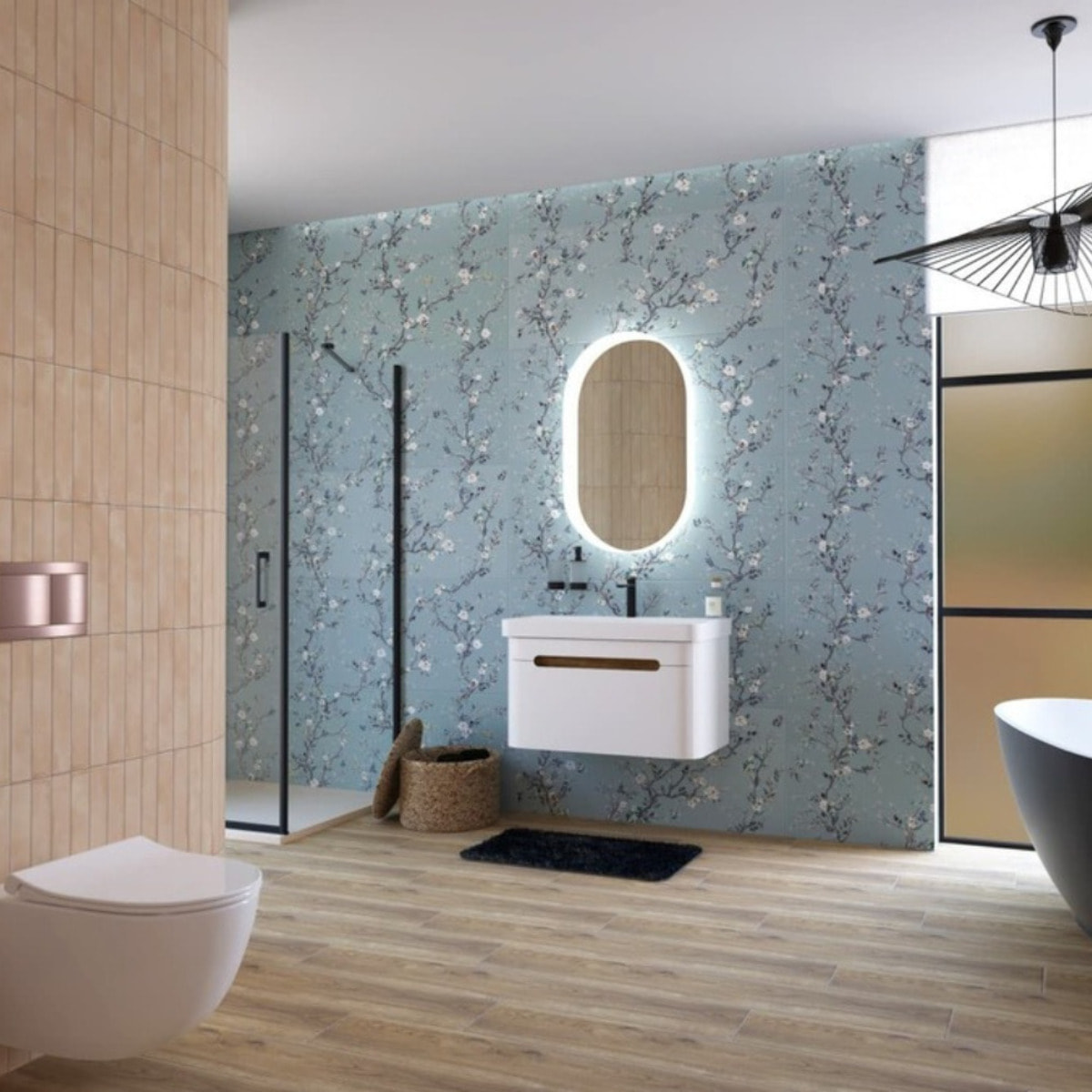 Miroir LED ovale 54 x 94 cm avec éclairage lumineux et capteur tactile Fusion SAT (SATZFULED5494)