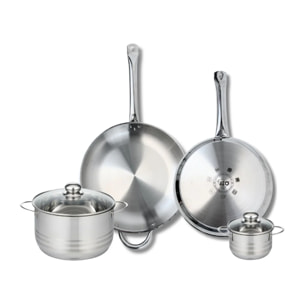 Ensemble de 2 Poêles de cuisson 28 et 32 cm et 2 faitouts 12 et 20 cm Elo Profi Brillant
