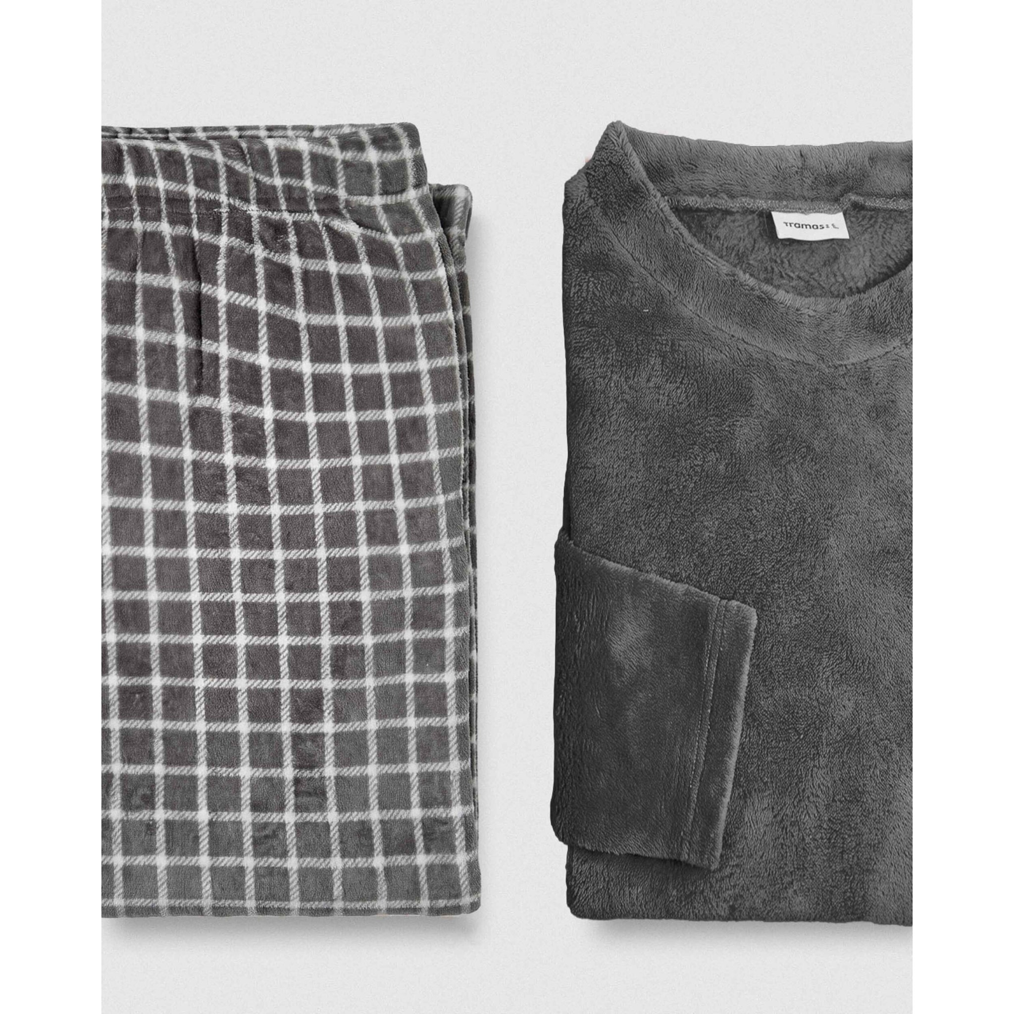 Pijama coral cuadro roberto gris marengo