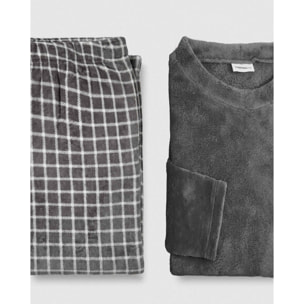 Pijama coral cuadro roberto gris marengo
