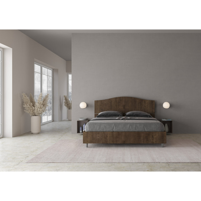 Cama con somier 160x190 nogal Dores