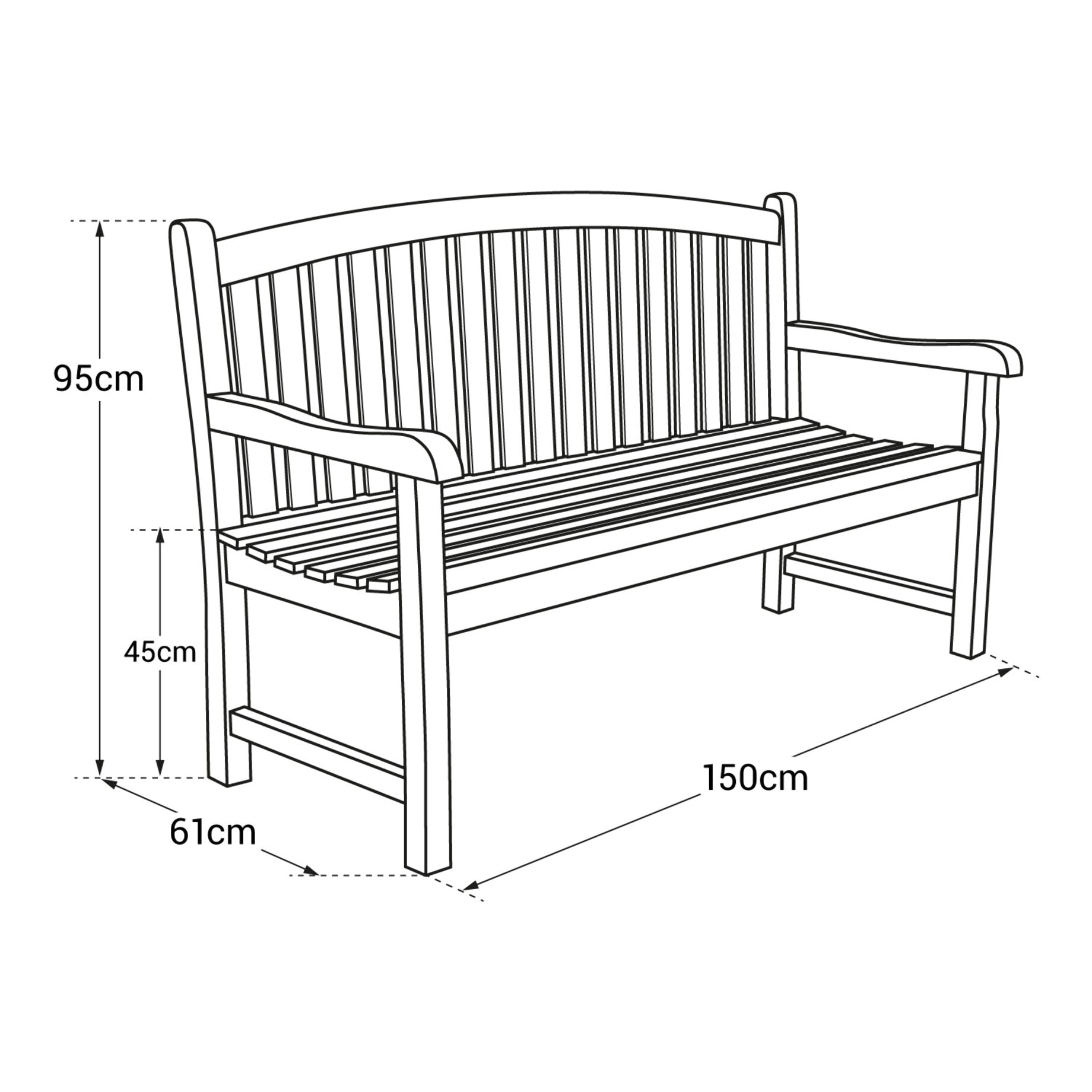 Banc de jardin en teck LOMBOK