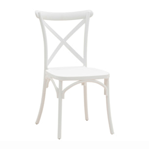 Set da, 4 Sedia Cross In Polipropilene Bianca per soggiorno, cucina e arredo bar