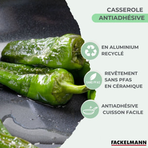 Casserole aluminium revêtement céramique antiadhésif sans PFAS Fackelmann Brandao