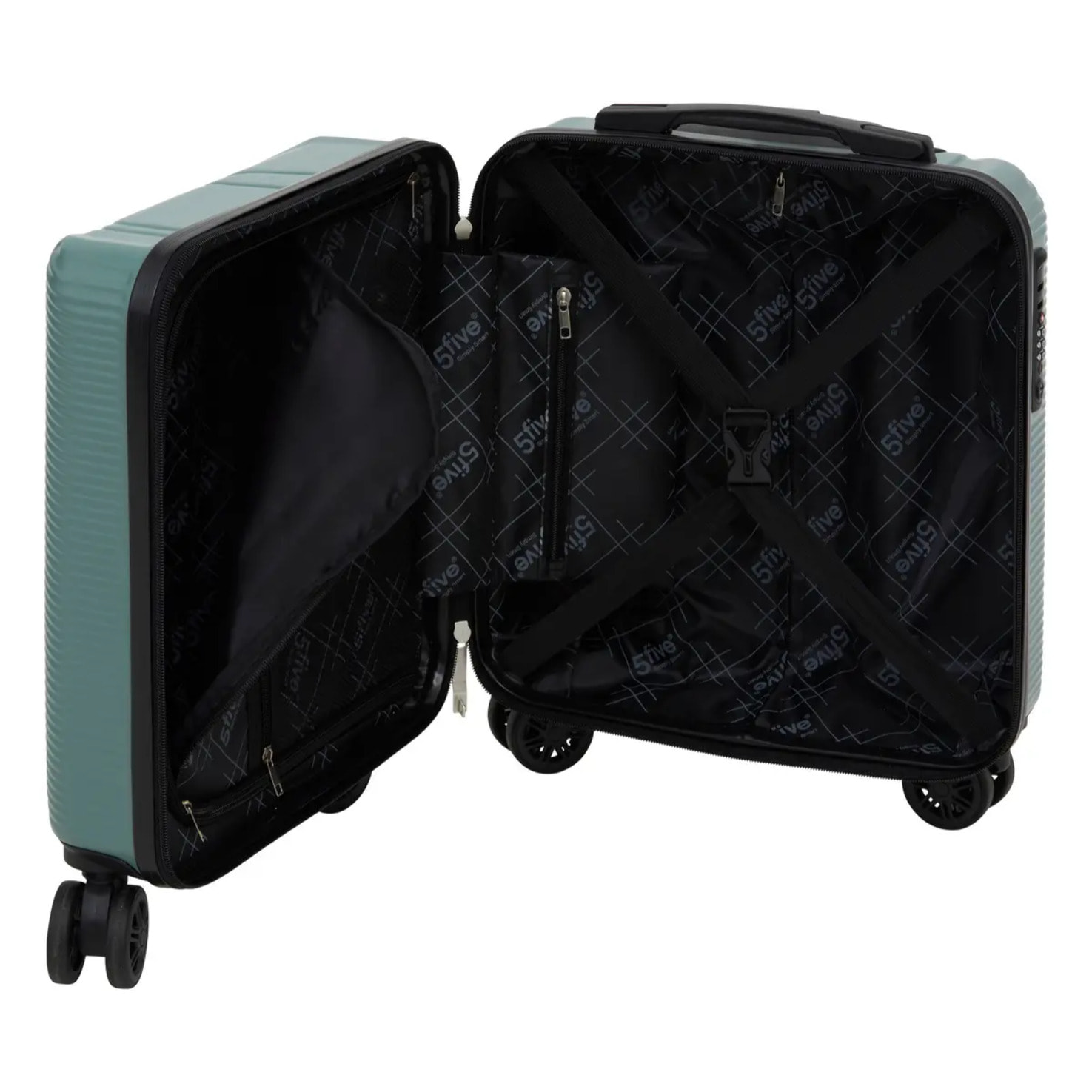 Valise cabine ABS low cost 8 roues vert