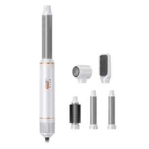 Secador de pelo 677. 5 en 1 con iones negativos. Permite alisar, secar, rizar y mucho más. Con 3 temperaturas y 5 accesorios.