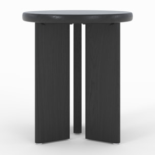 Table d'appoint ronde en bois noir D40 cm - Néa