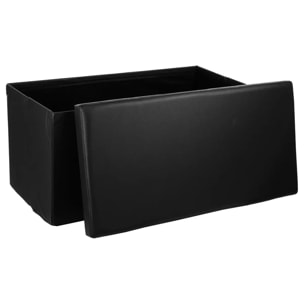 Pouf pliant double noir