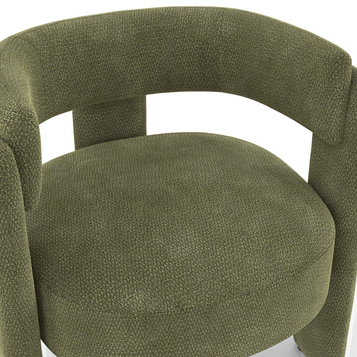 Fauteuil tripode Georges tissu chenille vert