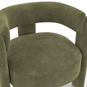 Fauteuil tripode Georges tissu chenille vert