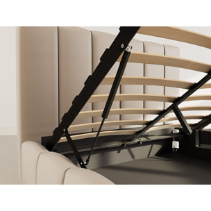 Mermaid - lit coffre - 160x200 cm - en velours - sommier inclus - Taupe