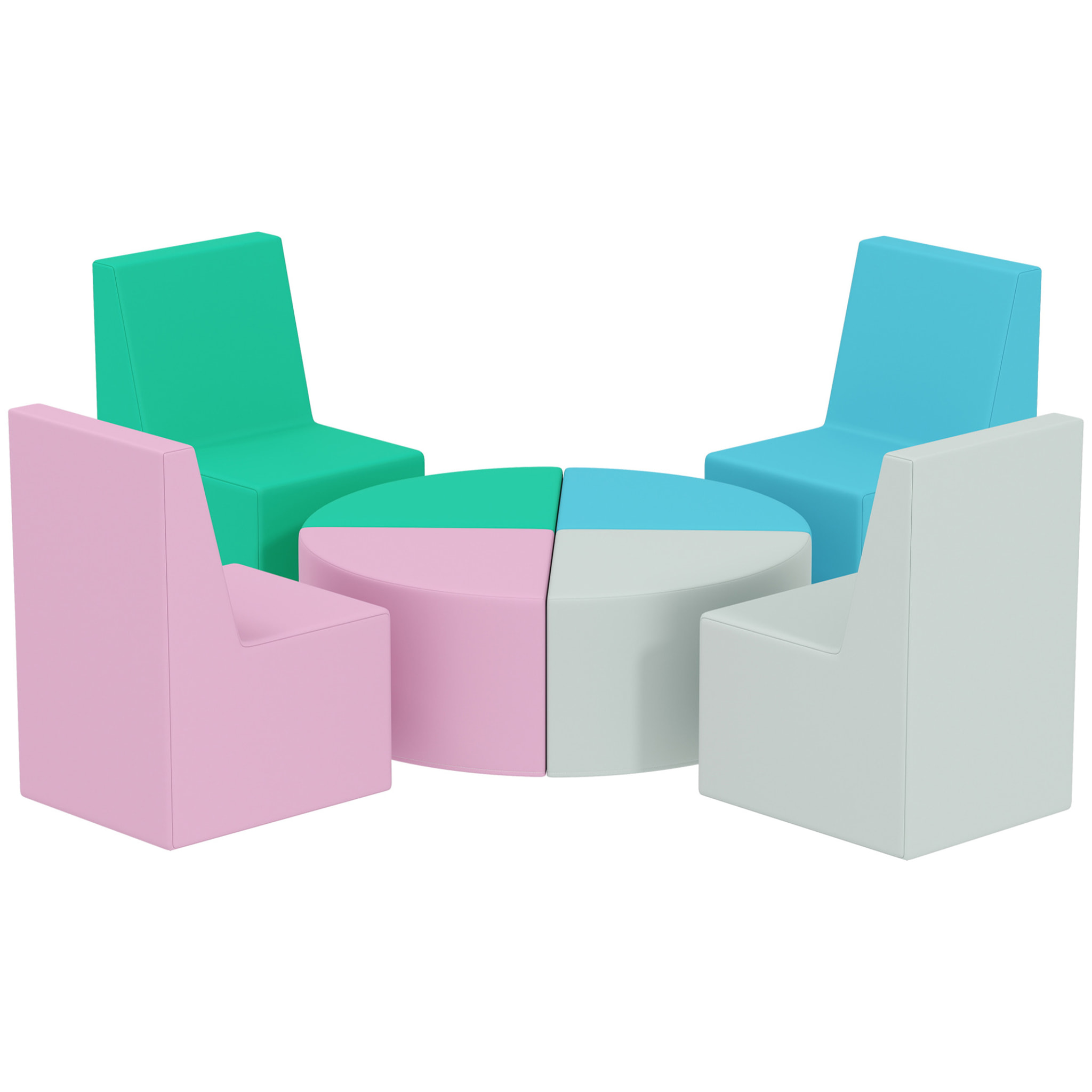 Parcours motricité bébé 8 pcs ensemble table et chaises enfant 2 en 1