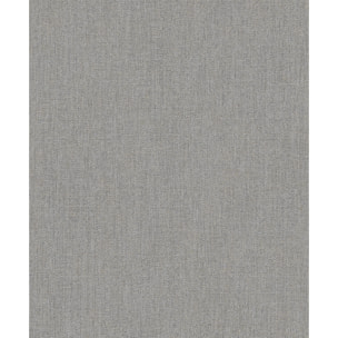 Papier peint uni effet toile jute gris anthracite