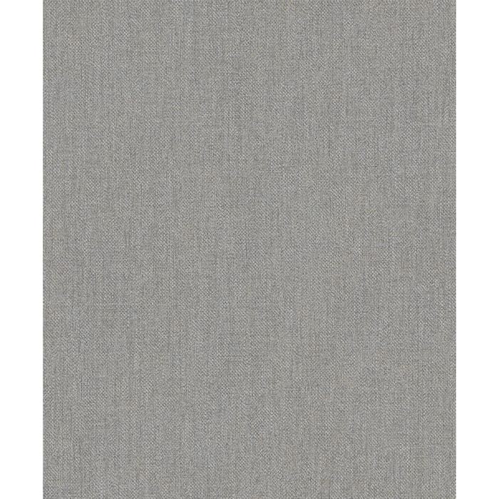 Papier peint uni effet toile jute gris anthracite