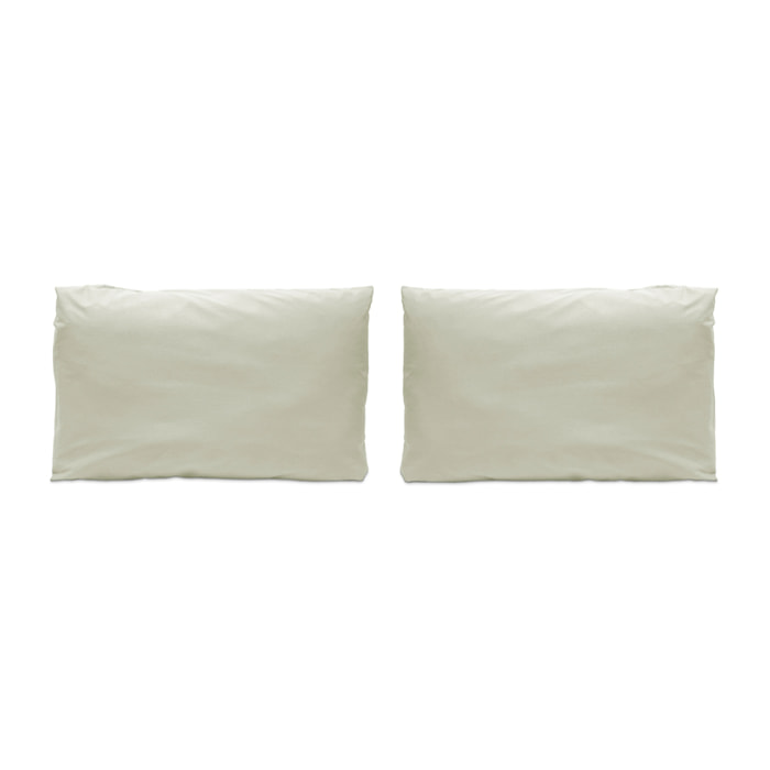 2 Taies d'oreiller PURE en coton percale - vert -
