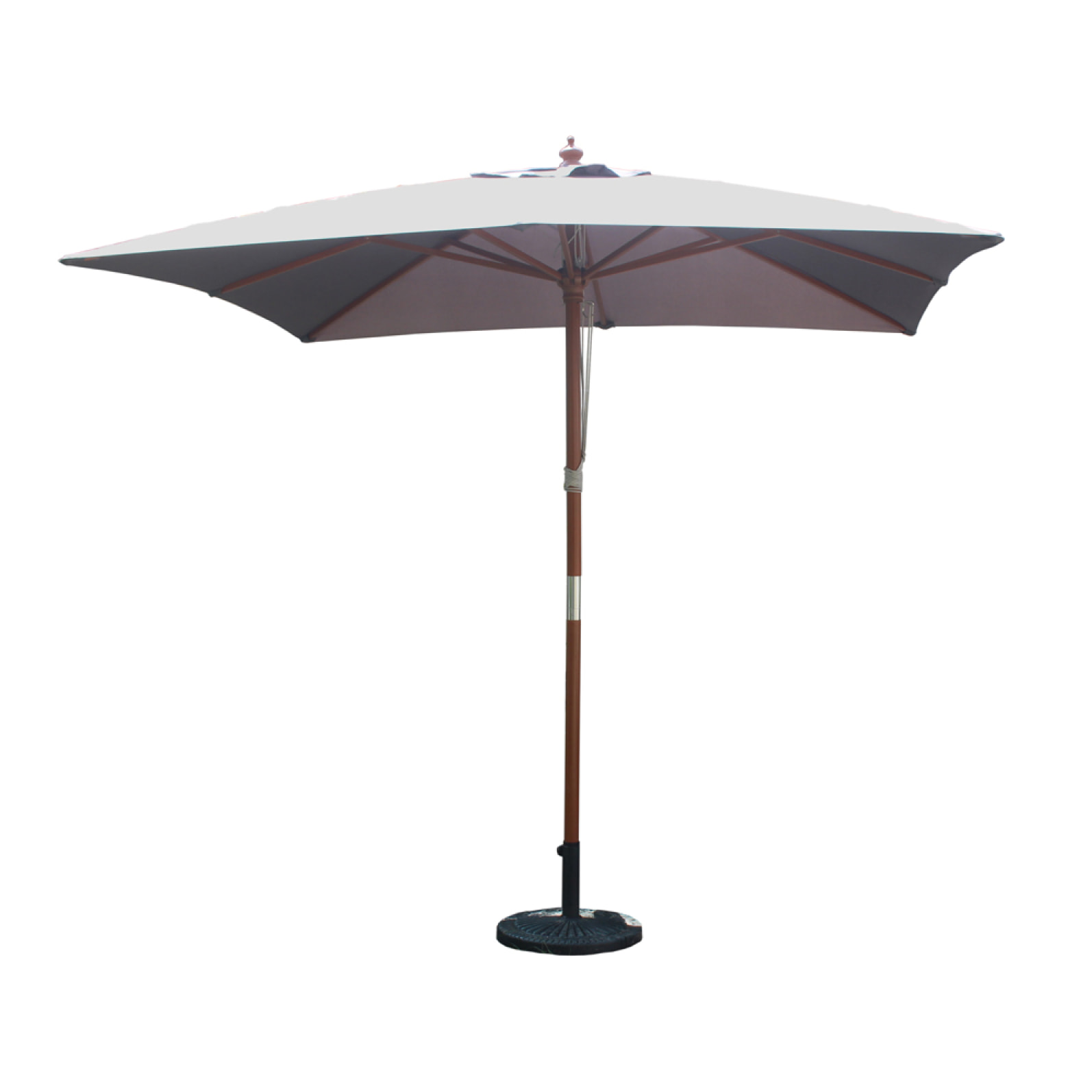 Parasol en bois carré toile grise PISO