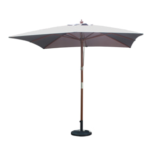 Parasol en bois carré toile grise PISO