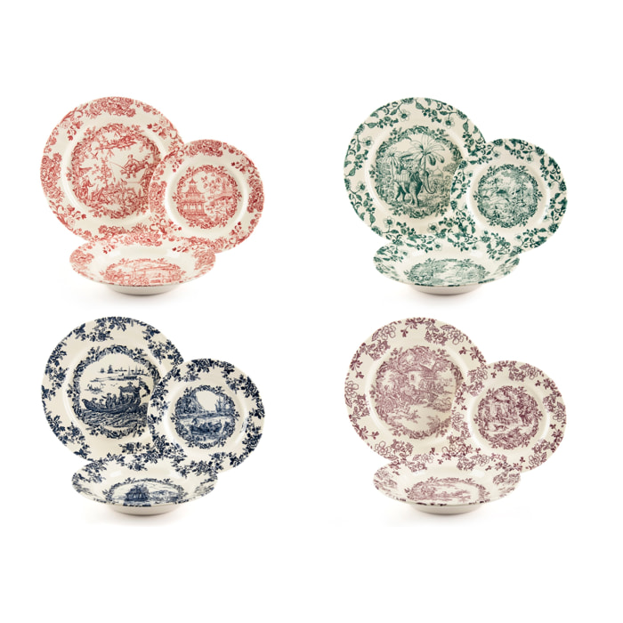 Servizio piatti 12 pezzi Excelsa – Les Voyages, Ceramica Multicolore