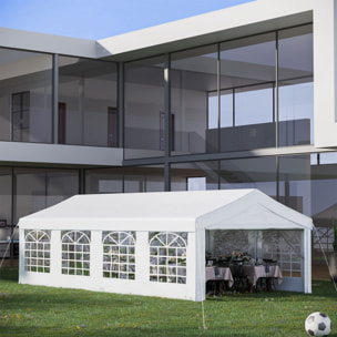 Carpa de Jardín Gazebo Pergola de Acero PE 8x4 m Blanca