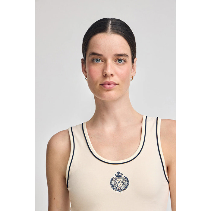 Canotta ecrù con stemma nautico