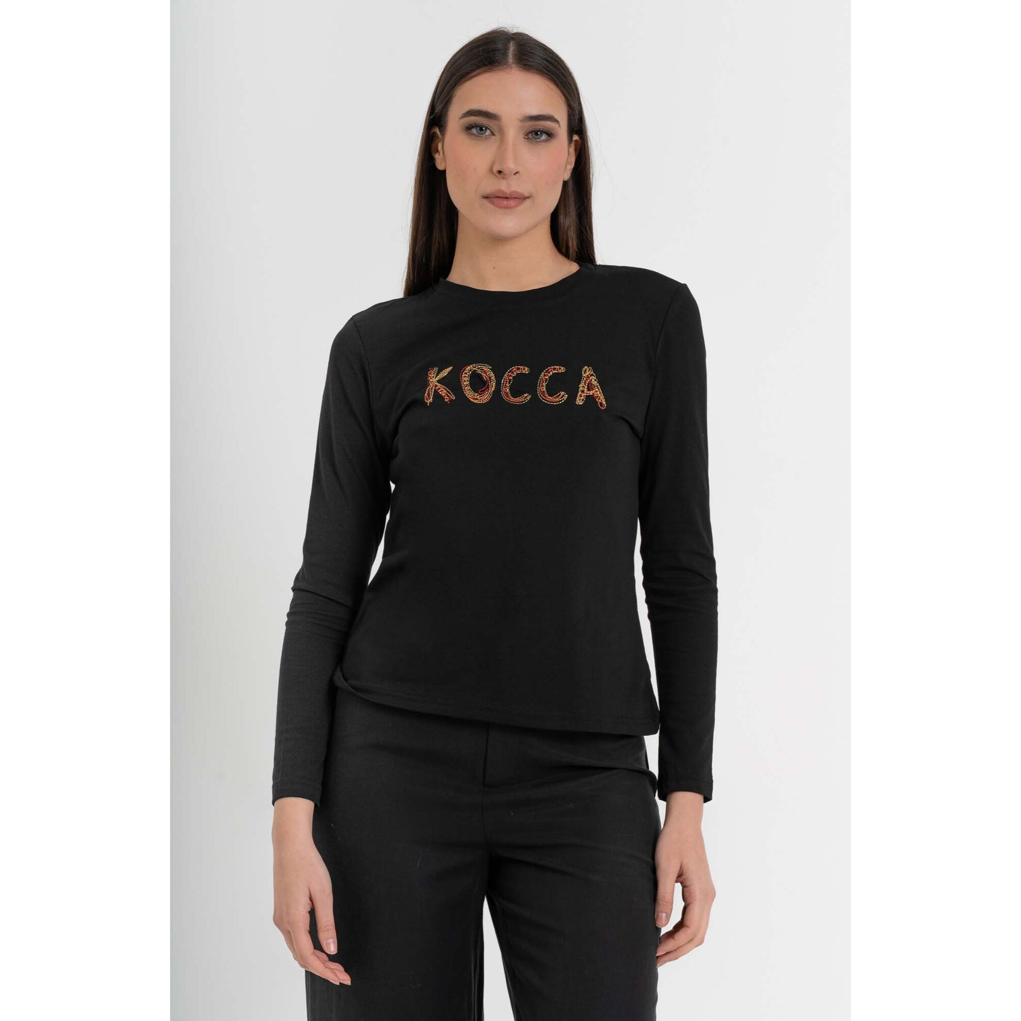 Kocca - T-shirt a maniche lunghe da donna in cotone con logo Donna