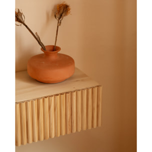 Table de chevet en bois massif flottant ton chêne moyen de 40cm Hauteur: 15 Longueur: 40 Largeur: 25.5
