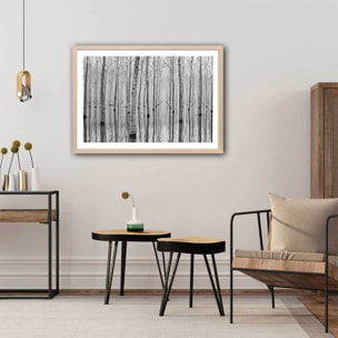 Affiche nature automnale pieds dans l'eau Affiche + cadre en bois - Chêne