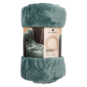 Plaid flanelle Ryo bleu 125x150cm