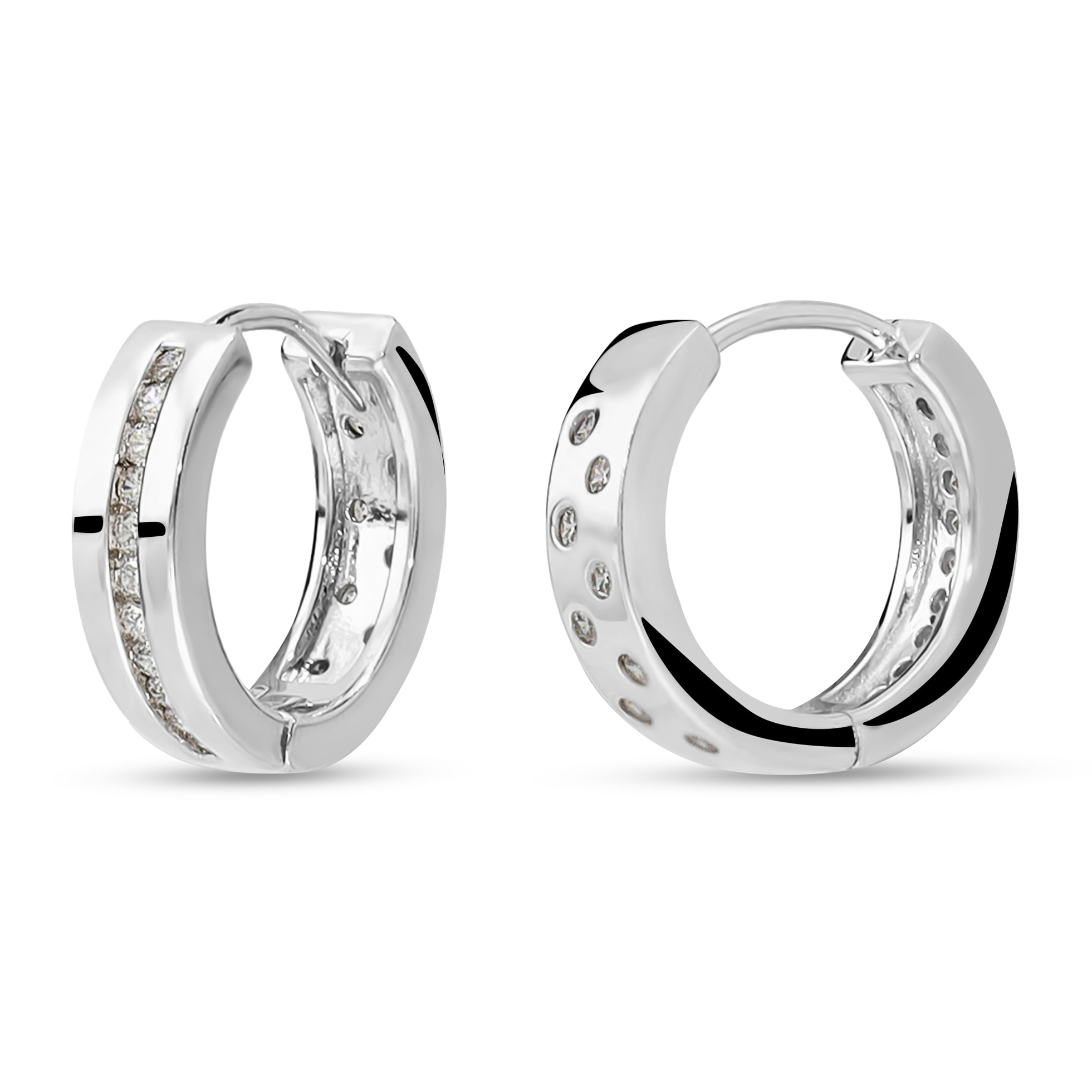 Orecchini a Cerchio in Argento 925 con Cubic Zirconia