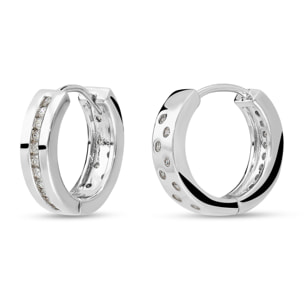 Orecchini a Cerchio in Argento 925 con Cubic Zirconia