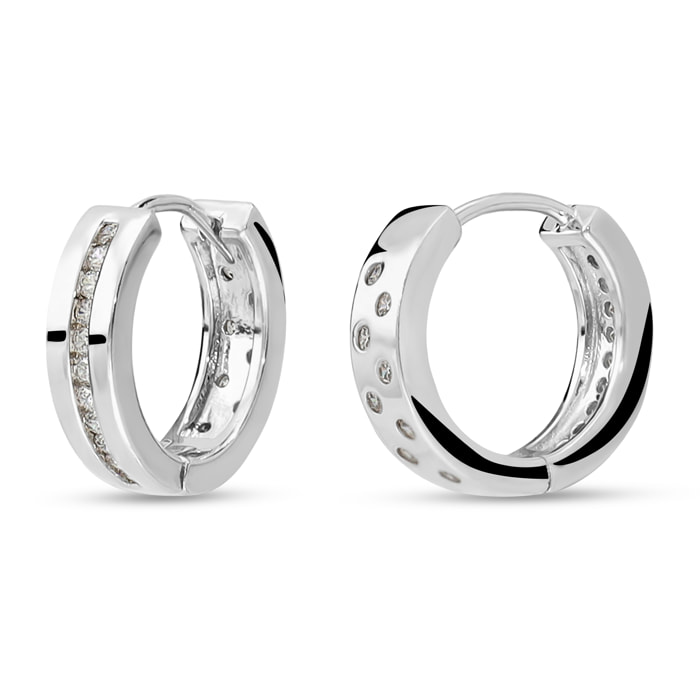Orecchini a Cerchio in Argento 925 con Cubic Zirconia