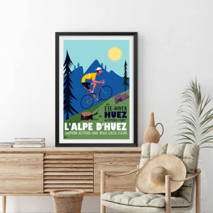 Poster de l'alpe d'huez Affiche sous cadre noir