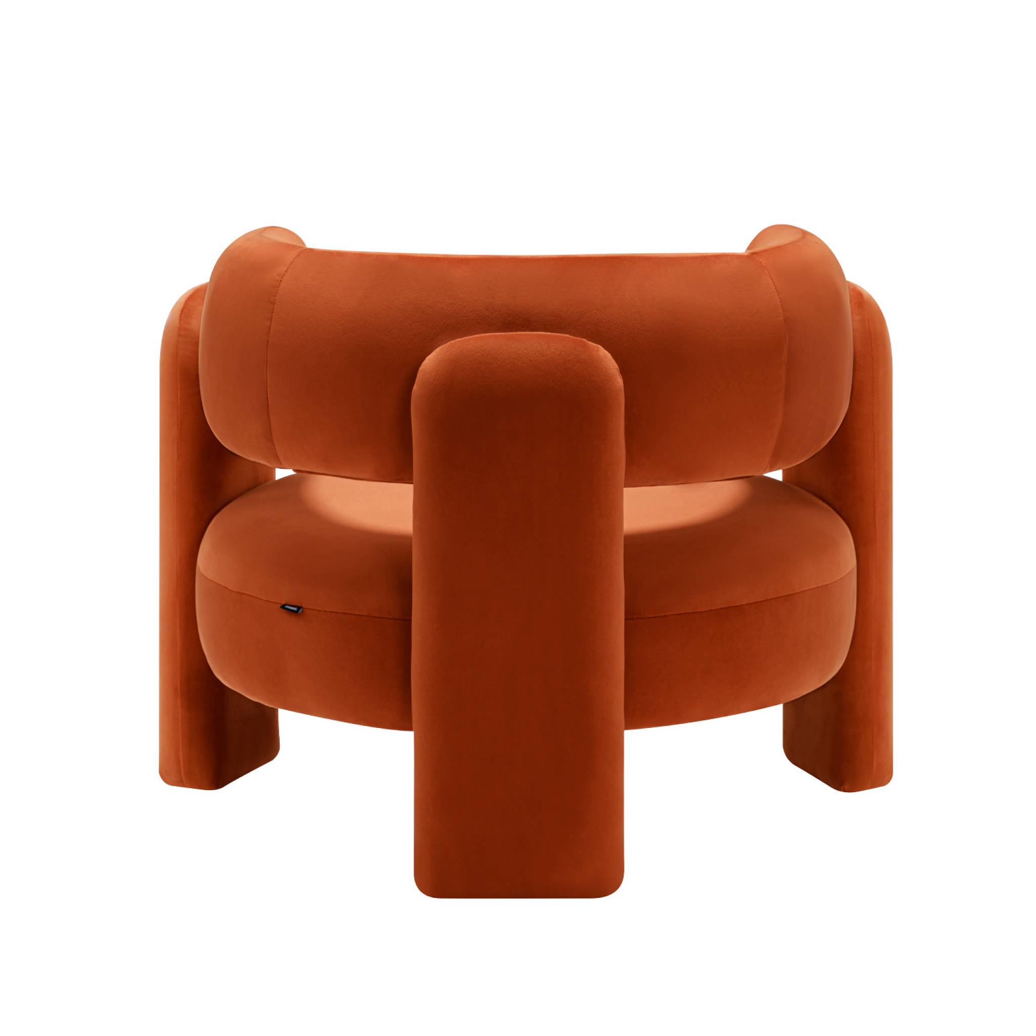 Fauteuil tripode en velours orange