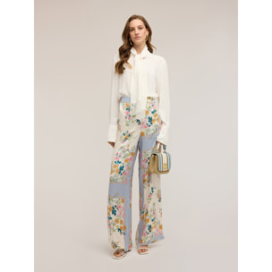 Motivi - Camisa de georgette con bufanda - Blanco