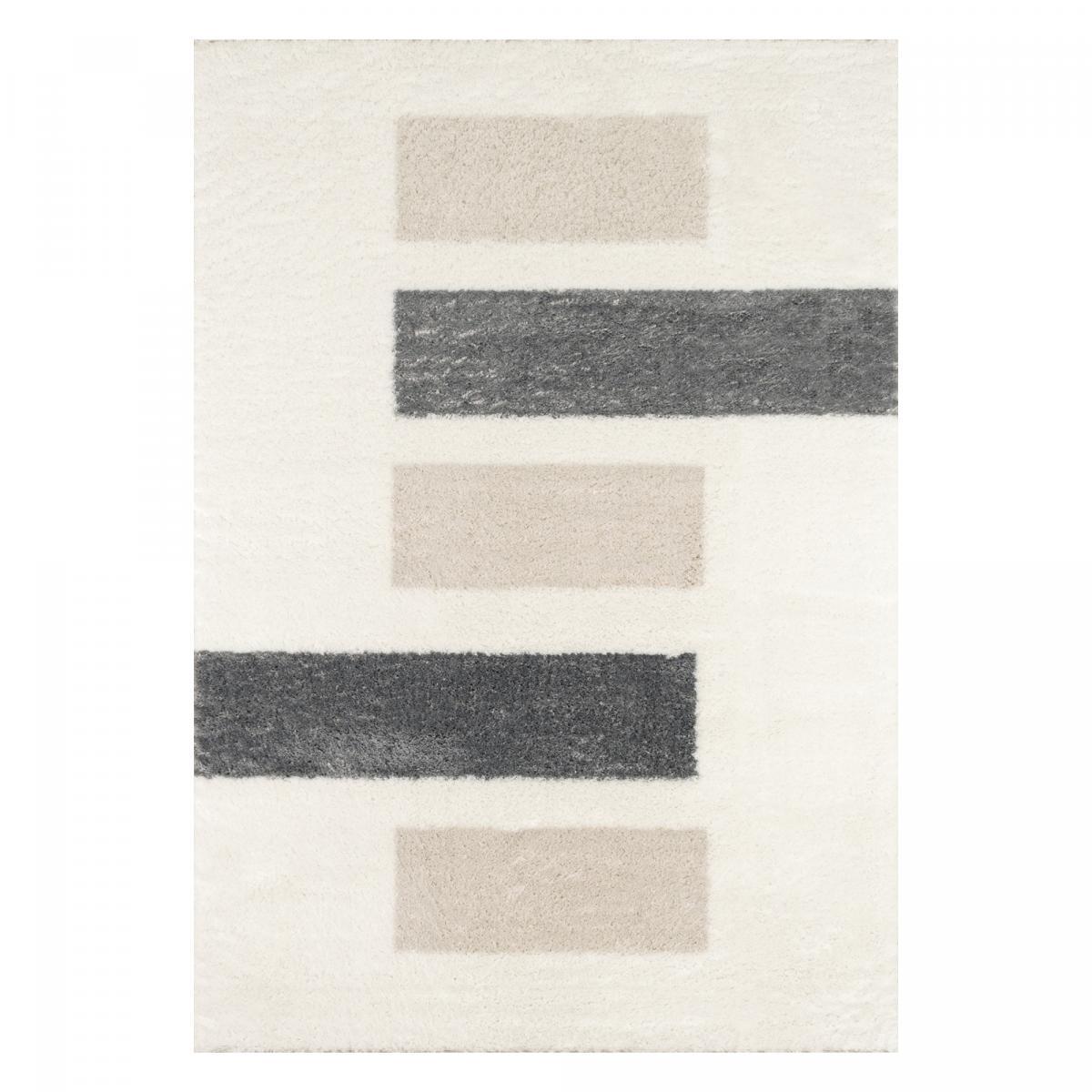 Tapis shaggy tissé motif géométrique BUHU