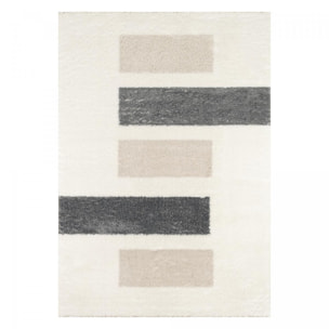 Tapis shaggy tissé motif géométrique BUHU