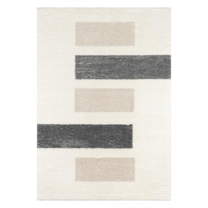 Tapis shaggy tissé motif géométrique BUHU