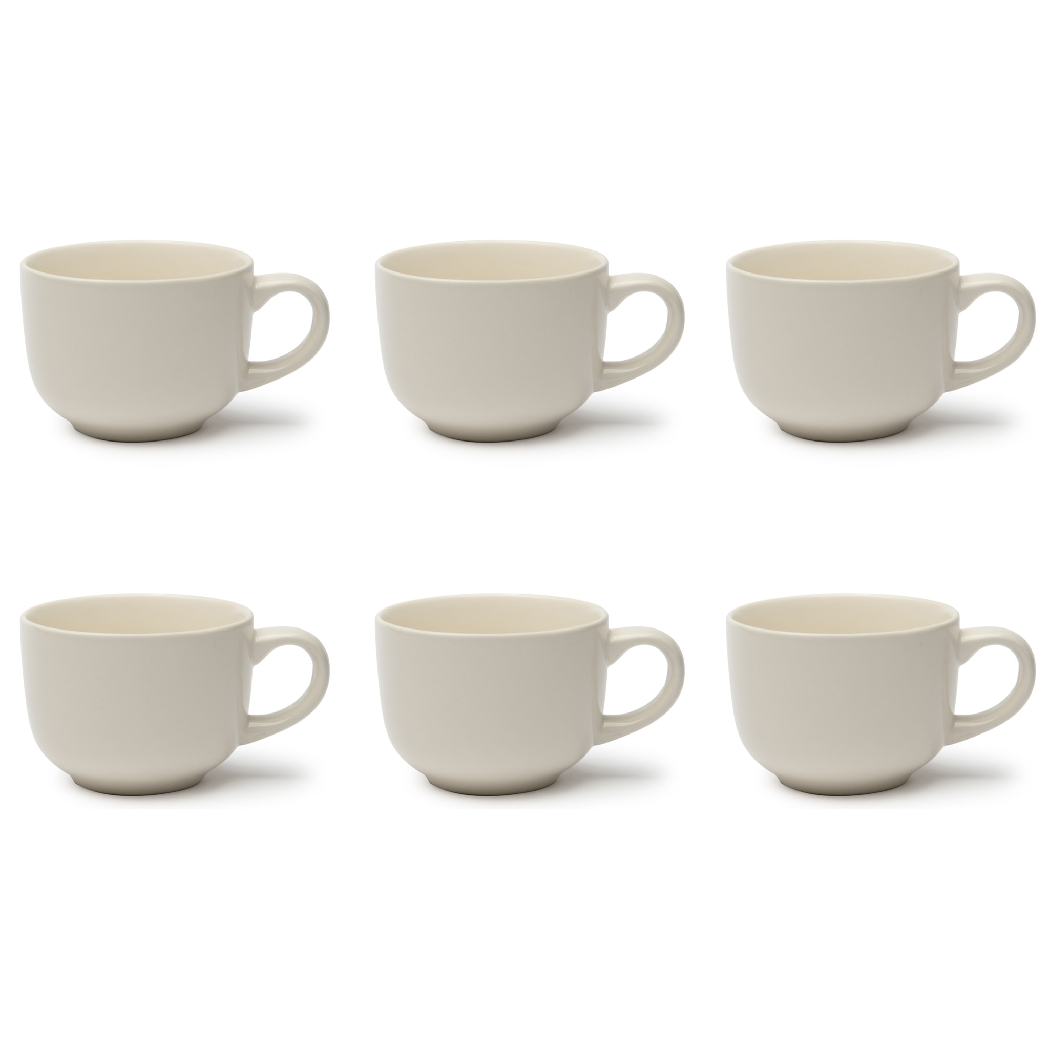Set 6 Tazze Jumbo Excelsa – Fashion White, Ceramica Bianca