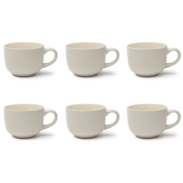 Set 6 Tazze Jumbo Excelsa – Fashion White, Ceramica Bianca