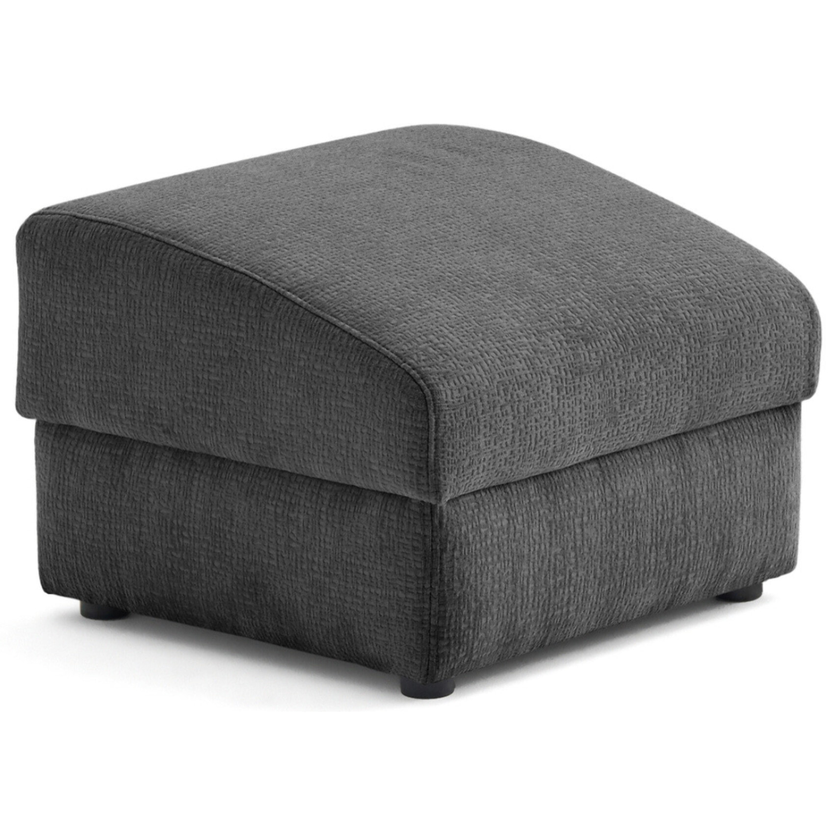 Bastille - pouf en tissu velours relief - Gris Anthracite