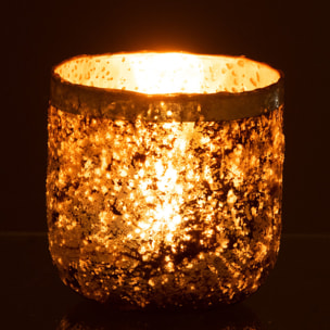 J-Line photophore Frosty Rond - verre - vieux rose - medium